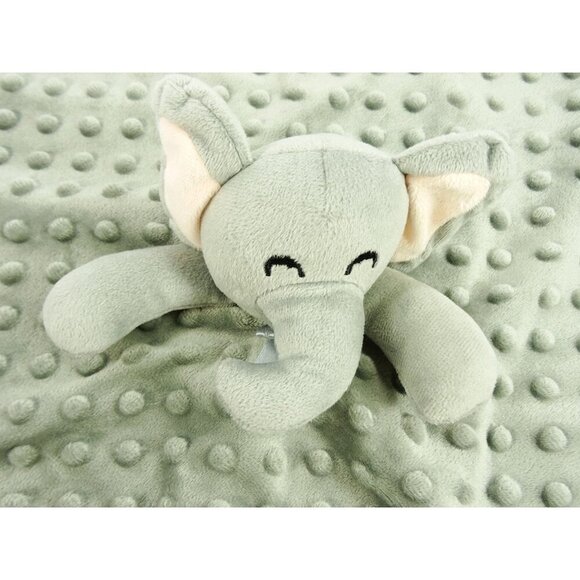 Pro Goleem Elephant Lovey Gray Security Blanket Baby Satin Edge 16 x 16in - Picture 4 of 8